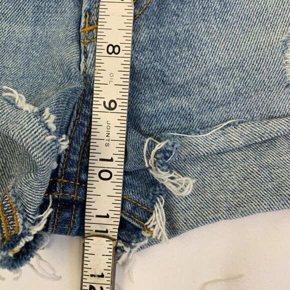 Boyish Cody High Rise Distressed 24 Denim Cutoff Shorts Blue Dont Look Now - Picture 6 of 8